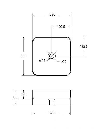 Раковина BelBagno BB1407 380x380 белый Раковина BelBagno BB1407 380x380 белый
