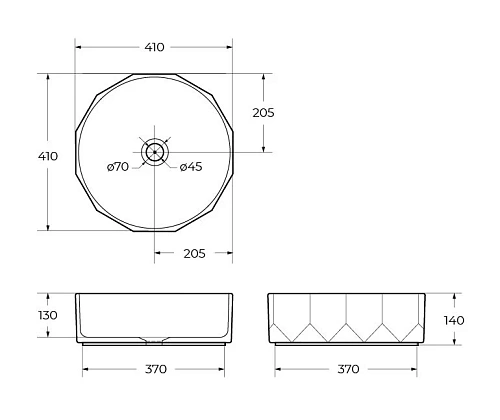 Раковина BelBagno BB1409 410x410 белый Раковина BelBagno BB1409 410x410 белый