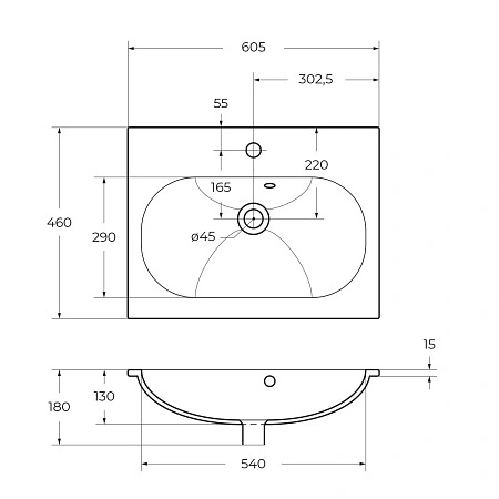 Раковина BelBagno BB1923-600 600x460 Раковина BelBagno BB1923-600 600x460