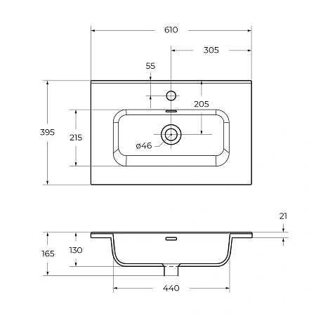 Раковина BelBagno BB600/390ETL 610x390 Раковина BelBagno BB600/390ETL 610x390