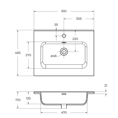 Раковина BelBagno BB600ETL 610x460 Раковина BelBagno BB600ETL 610x460