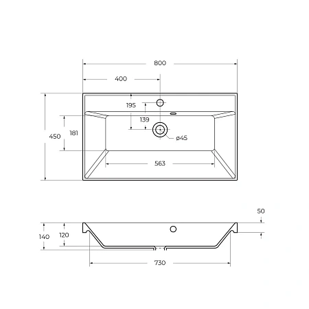 Раковина BelBagno BB800/450-LV-MR-AST 800x450 Раковина BelBagno BB800/450-LV-MR-AST 800x450