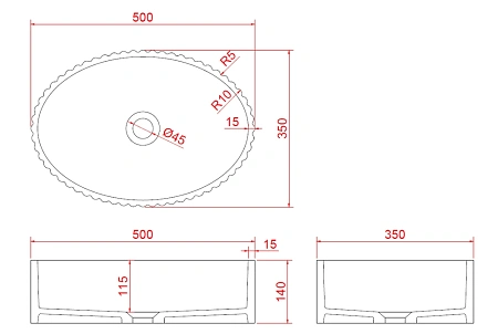 Раковина Boheme Canale 878-WM рифл матовая белая Раковина Boheme Canale 878-WM рифл матовая белая