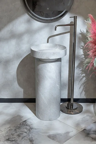 Раковина Boheme Corian 400x130 Amani Grigio 801-GR накладная Раковина Boheme Corian 400x130 Amani Grigio 801-GR накладная