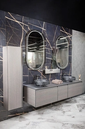 Раковина Boheme Corian 400x130 Nero Marquina 801-NM накладная Раковина Boheme Corian 400x130 Nero Marquina 801-NM накладная