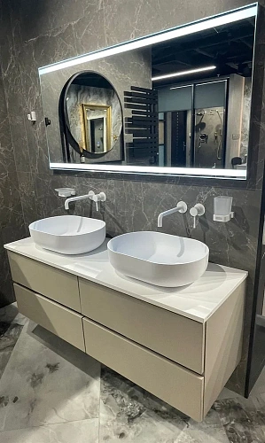 Раковина Boheme Corian 879-50 овальная матовая, Slim 500x350x135 Раковина Boheme Corian 879-50 овальная матовая, Slim 500x350x135