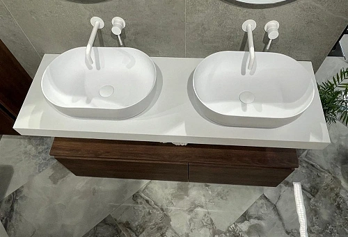 Раковина Boheme Corian 879-50 овальная матовая, Slim 500x350x135 Раковина Boheme Corian 879-50 овальная матовая, Slim 500x350x135