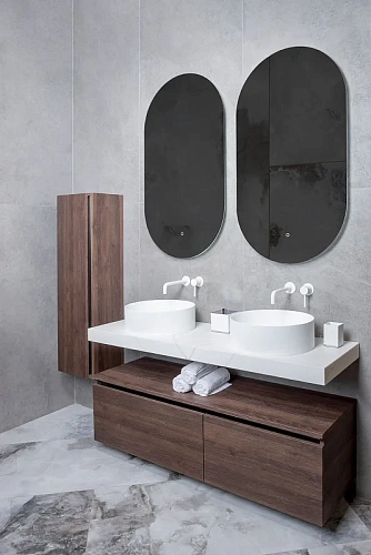 Раковина Boheme Corian белая матовая круглая 400x130 819-MW Раковина Boheme Corian белая матовая круглая 400x130 819-MW