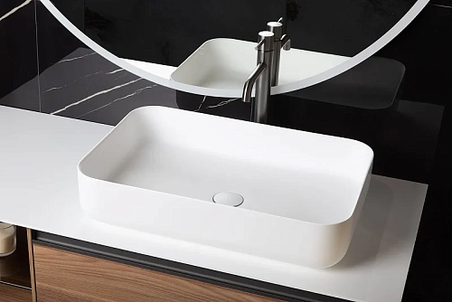 Раковина Boheme Corian белая матовая прямоугольная 600x400x130 879-60-MW Раковина Boheme Corian белая матовая прямоугольная 600x400x130 879-60-MW