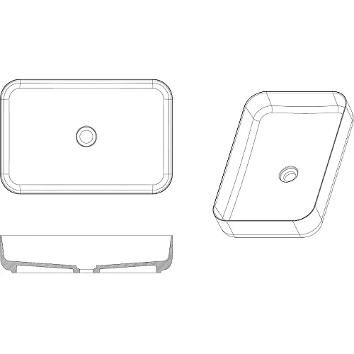 Раковина Boheme Corian белая матовая прямоугольная 600x400x130 879-60-MW Раковина Boheme Corian белая матовая прямоугольная 600x400x130 879-60-MW