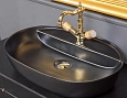 Раковина Boheme керамика овальная под смеситель Черная VALLESSI 871 Раковина Boheme керамика овальная под смеситель Черная VALLESSI 871