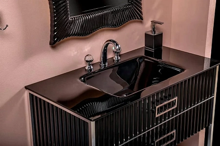 Раковина Boheme стекло 100см моноблок BLACK 852-100-B Раковина Boheme стекло 100см моноблок BLACK 852-100-B