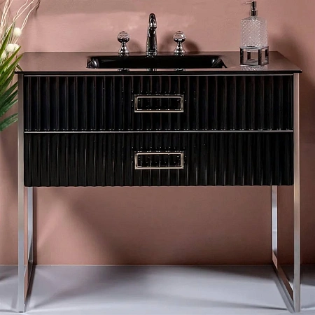 Раковина Boheme стекло 100см моноблок BLACK 852-100-B Раковина Boheme стекло 100см моноблок BLACK 852-100-B