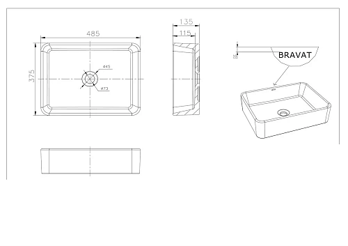 Раковина Bravat Source C22328W-ENG Раковина Bravat Source C22328W-ENG