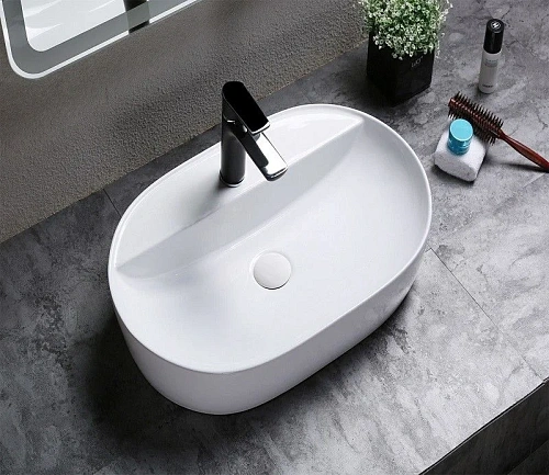 Раковина CeramaLux D1346 накладная, белый Раковина CeramaLux D1346 накладная, белый