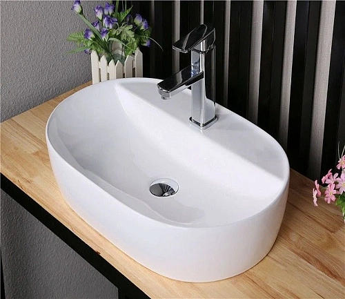 Раковина CeramaLux D1346 накладная, белый Раковина CeramaLux D1346 накладная, белый