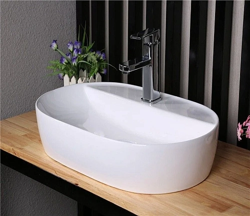 Раковина CeramaLux D1346 накладная, белый Раковина CeramaLux D1346 накладная, белый