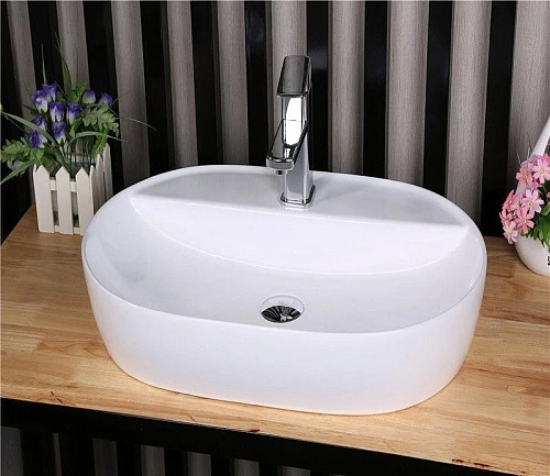 Раковина CeramaLux D1346 накладная, белый Раковина CeramaLux D1346 накладная, белый