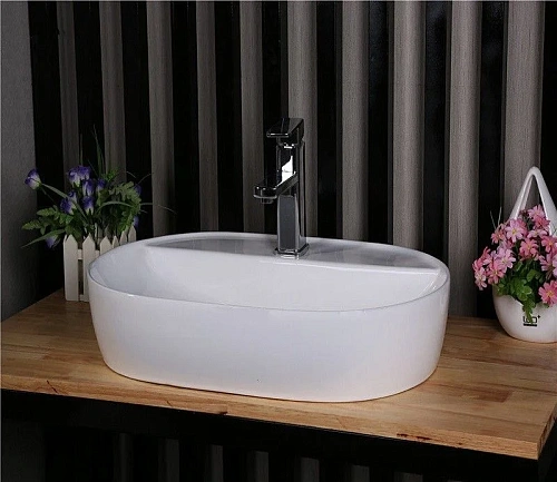 Раковина CeramaLux D1346 накладная, белый Раковина CeramaLux D1346 накладная, белый