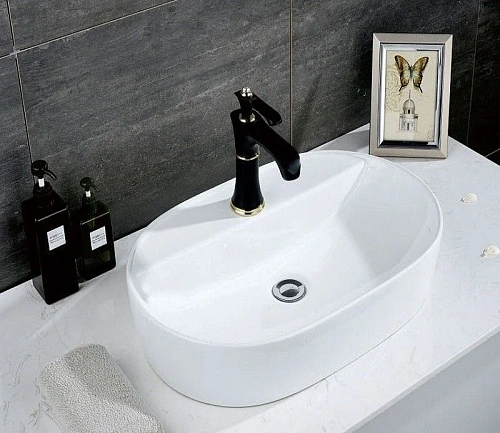 Раковина CeramaLux D1346 накладная, белый Раковина CeramaLux D1346 накладная, белый