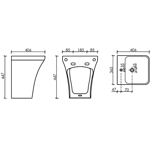 Раковина Ceramica Nova DION CN6067MB черный матовый моноблок Раковина Ceramica Nova DION CN6067MB черный матовый моноблок