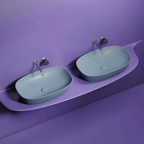 Раковина Ceramica Nova ELEMENT CN6049MHL серо-голубой матовый накладная Раковина Ceramica Nova ELEMENT CN6049MHL серо-голубой матовый накладная