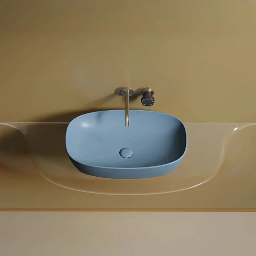 Раковина Ceramica Nova ELEMENT CN6049ML голубой матовый накладная Раковина Ceramica Nova ELEMENT CN6049ML голубой матовый накладная