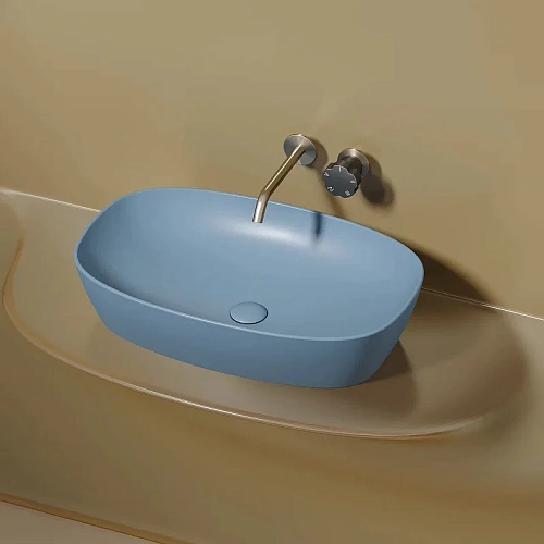 Раковина Ceramica Nova ELEMENT CN6049ML голубой матовый накладная Раковина Ceramica Nova ELEMENT CN6049ML голубой матовый накладная