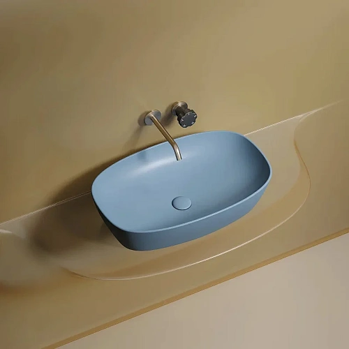 Раковина Ceramica Nova ELEMENT CN6049ML голубой матовый накладная Раковина Ceramica Nova ELEMENT CN6049ML голубой матовый накладная