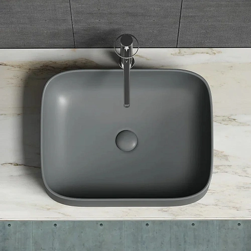 Раковина Ceramica Nova ELEMENT CN6052MDH Темный Антрацит матовый накладная Раковина Ceramica Nova ELEMENT CN6052MDH Темный Антрацит матовый накладная