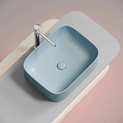 Раковина Ceramica Nova ELEMENT CN6052ML голубой матовый накладная Раковина Ceramica Nova ELEMENT CN6052ML голубой матовый накладная