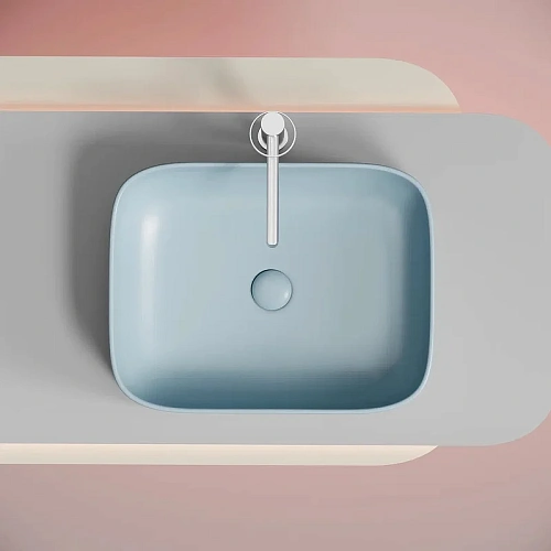 Раковина Ceramica Nova ELEMENT CN6052ML голубой матовый накладная Раковина Ceramica Nova ELEMENT CN6052ML голубой матовый накладная