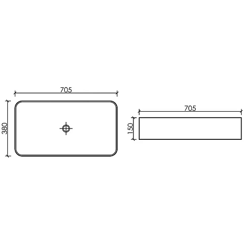 Раковина Ceramica Nova ELEMENT CN6054MB черный матовый накладная Раковина Ceramica Nova ELEMENT CN6054MB черный матовый накладная