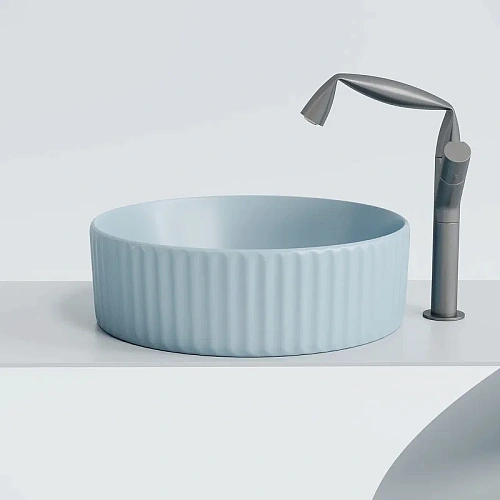 Раковина Ceramica Nova ELEMENT CN6057ML голубой матовый накладная Раковина Ceramica Nova ELEMENT CN6057ML голубой матовый накладная