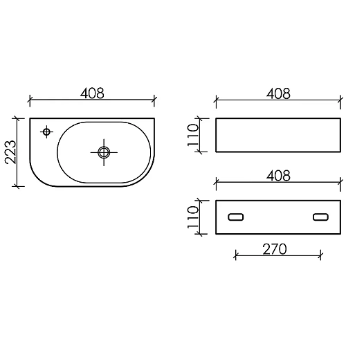 Раковина Ceramica Nova ELEMENT CN6066R белый подвесная Раковина Ceramica Nova ELEMENT CN6066R белый подвесная