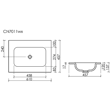 Раковина Ceramica Nova Grace CN7011wx накладная, без отверстия под смеситель, 610x457x137мм, белый Раковина Ceramica Nova Grace CN7011wx накладная, без отверстия под смеситель, 610x457x137мм, белый