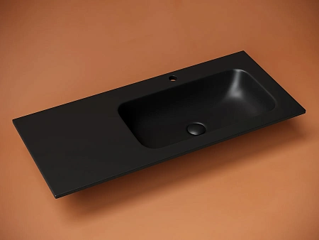 Раковина Ceramica Nova Grace CN7015MB накладная , с отверстием под смеситель 1010x457x137 мм, чаша справа, черный матовый Раковина Ceramica Nova Grace CN7015MB накладная , с отверстием под смеситель 1010x457x137 мм, чаша справа, черный матовый