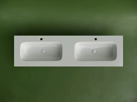 Раковина Ceramica Nova Grace CN7023 мебельная 1610x457x137 с двумя чашами и отверстиями под смеситель белый Раковина Ceramica Nova Grace CN7023 мебельная 1610x457x137 с двумя чашами и отверстиями под смеситель белый