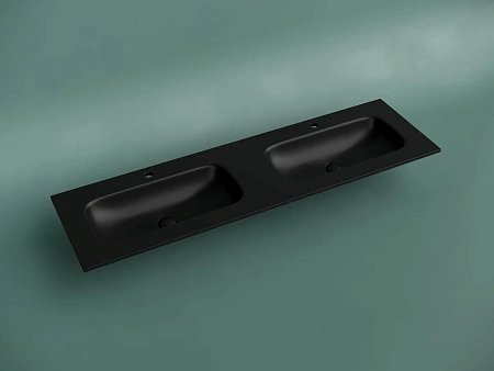 Раковина Ceramica Nova Grace CN7023MB мебельная 1610x457x137 с двумя чашами и отверстиями под смеситель черный матовый Раковина Ceramica Nova Grace CN7023MB мебельная 1610x457x137 с двумя чашами и отверстиями под смеситель черный матовый