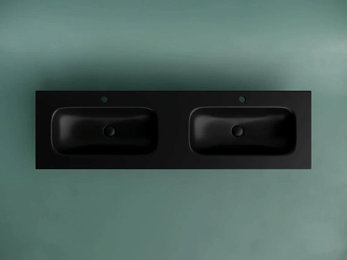 Раковина Ceramica Nova Grace CN7023MB мебельная 1610x457x137 с двумя чашами и отверстиями под смеситель черный матовый Раковина Ceramica Nova Grace CN7023MB мебельная 1610x457x137 с двумя чашами и отверстиями под смеситель черный матовый
