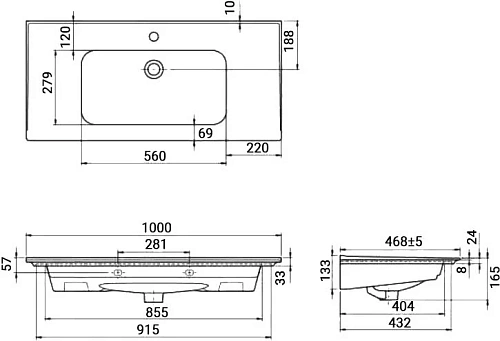 Раковина CeraStyle Blue 100 042500-u-01 Раковина CeraStyle Blue 100 042500-u-01