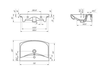 Раковина Cersanit CARINA 55 (UM-CAR55/1) универсальная S-UM-CAR55/1-w Раковина Cersanit CARINA 55 (UM-CAR55/1) универсальная S-UM-CAR55/1-w
