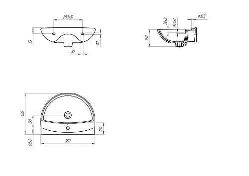 Раковина Cersanit Mito 55 UM-MIR55/1 (UM-MIR55/1) Раковина Cersanit Mito 55 UM-MIR55/1 (UM-MIR55/1)