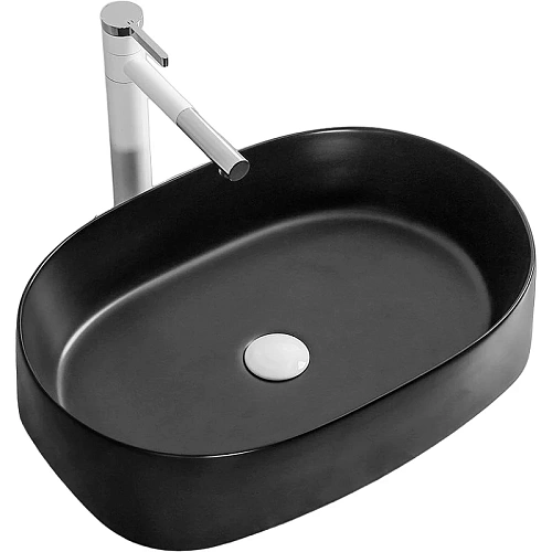 Раковина Ceruttispa CR2691 560х390х140 накладная, черный матовый, овальная Раковина Ceruttispa CR2691 560х390х140 накладная, черный матовый, овальная