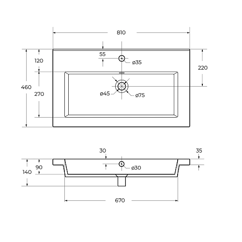 Раковина CEZARES CZR-8070-80 белый 810x460 керамика Раковина CEZARES CZR-8070-80 белый 810x460 керамика