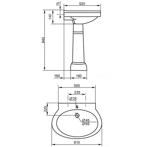Раковина Cezares Primo (CZR-399-T) Раковина Cezares Primo (CZR-399-T)