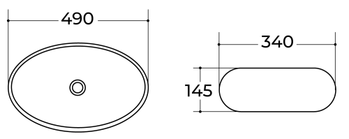 Раковина CHARUS NORTHWALL 700-022B 490x340 черный Раковина CHARUS NORTHWALL 700-022B 490x340 черный