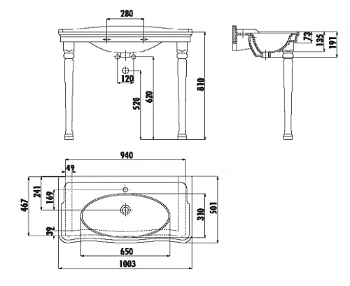 Раковина Creavit Antik AN100-00CB00E-0000 100 см Раковина Creavit Antik AN100-00CB00E-0000 100 см