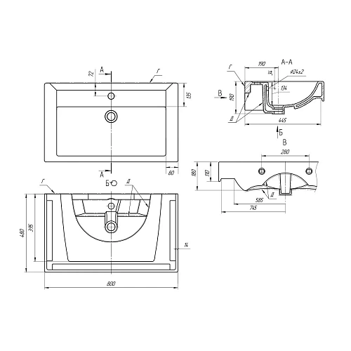 Раковина Dreja Q80 Раковина Dreja Q80