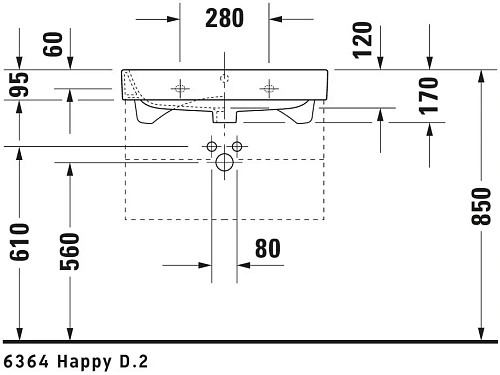 Раковина Duravit Happy D.2 2318650000 65 см Раковина Duravit Happy D.2 2318650000 65 см